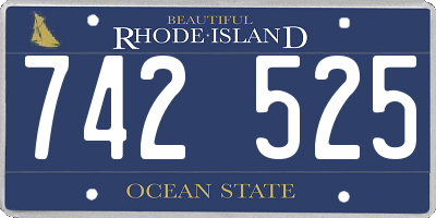 RI license plate 742525