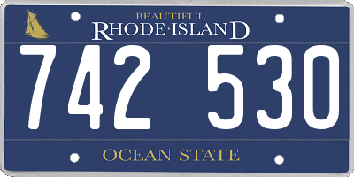 RI license plate 742530