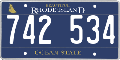 RI license plate 742534