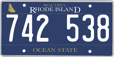 RI license plate 742538