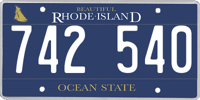 RI license plate 742540