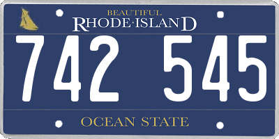 RI license plate 742545
