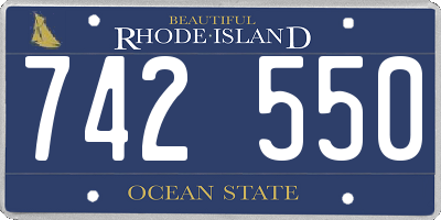 RI license plate 742550