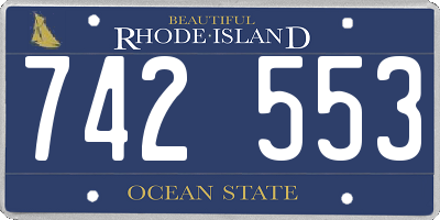 RI license plate 742553