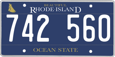 RI license plate 742560