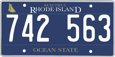 RI license plate 742563