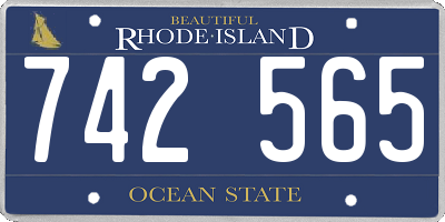 RI license plate 742565