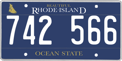 RI license plate 742566