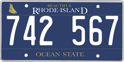 RI license plate 742567