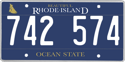 RI license plate 742574