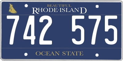 RI license plate 742575