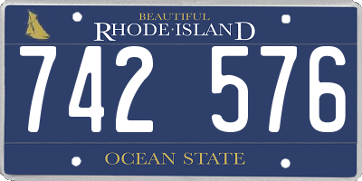 RI license plate 742576
