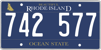 RI license plate 742577