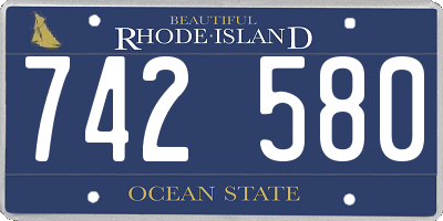 RI license plate 742580