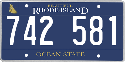 RI license plate 742581