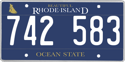 RI license plate 742583