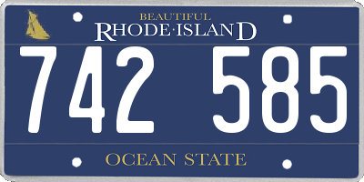 RI license plate 742585