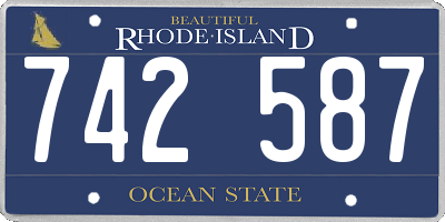 RI license plate 742587