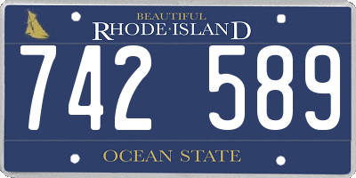RI license plate 742589