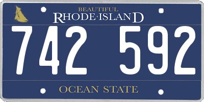 RI license plate 742592