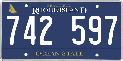 RI license plate 742597