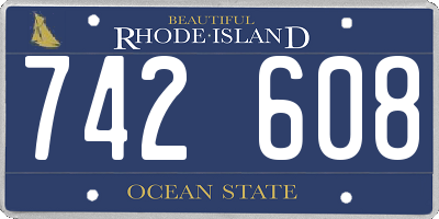 RI license plate 742608
