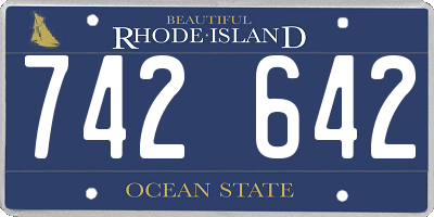 RI license plate 742642