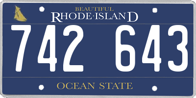 RI license plate 742643