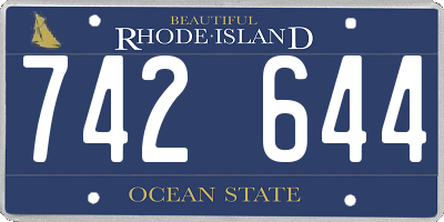 RI license plate 742644