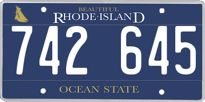 RI license plate 742645