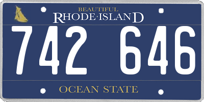 RI license plate 742646