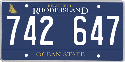 RI license plate 742647