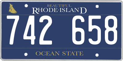 RI license plate 742658