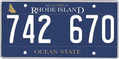 RI license plate 742670