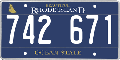 RI license plate 742671