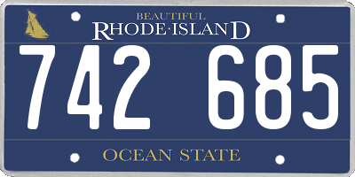 RI license plate 742685