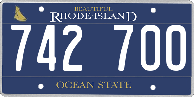 RI license plate 742700