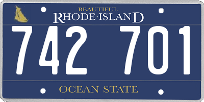 RI license plate 742701