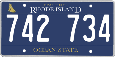 RI license plate 742734