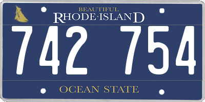 RI license plate 742754