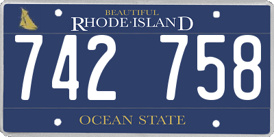 RI license plate 742758