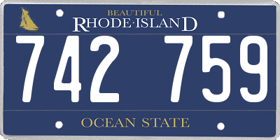 RI license plate 742759