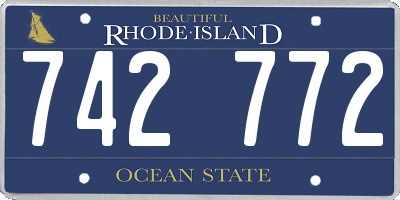 RI license plate 742772