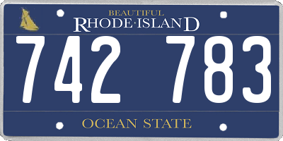RI license plate 742783