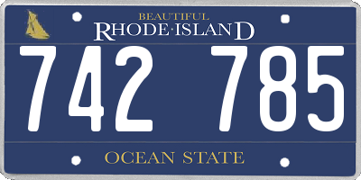 RI license plate 742785