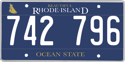RI license plate 742796