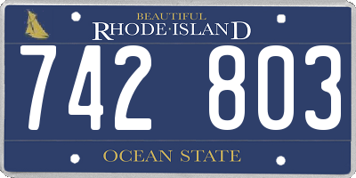 RI license plate 742803