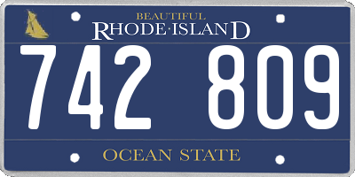 RI license plate 742809