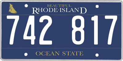 RI license plate 742817