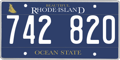 RI license plate 742820